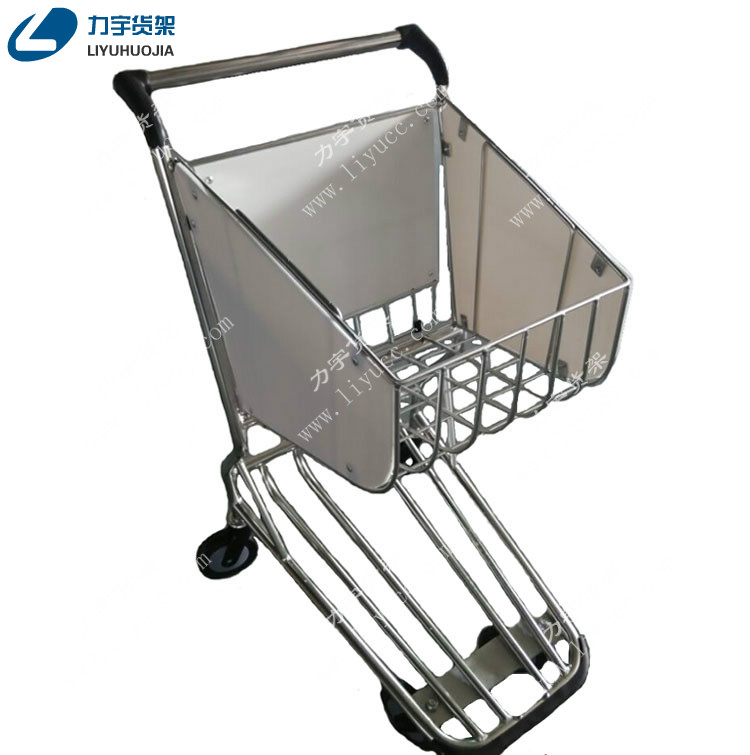 Liyu Jingmu Airport Adult Supermarket Shopping Luggage Cart Hotel Stainless Steel Trolley Shanghai Agent Direct Sales