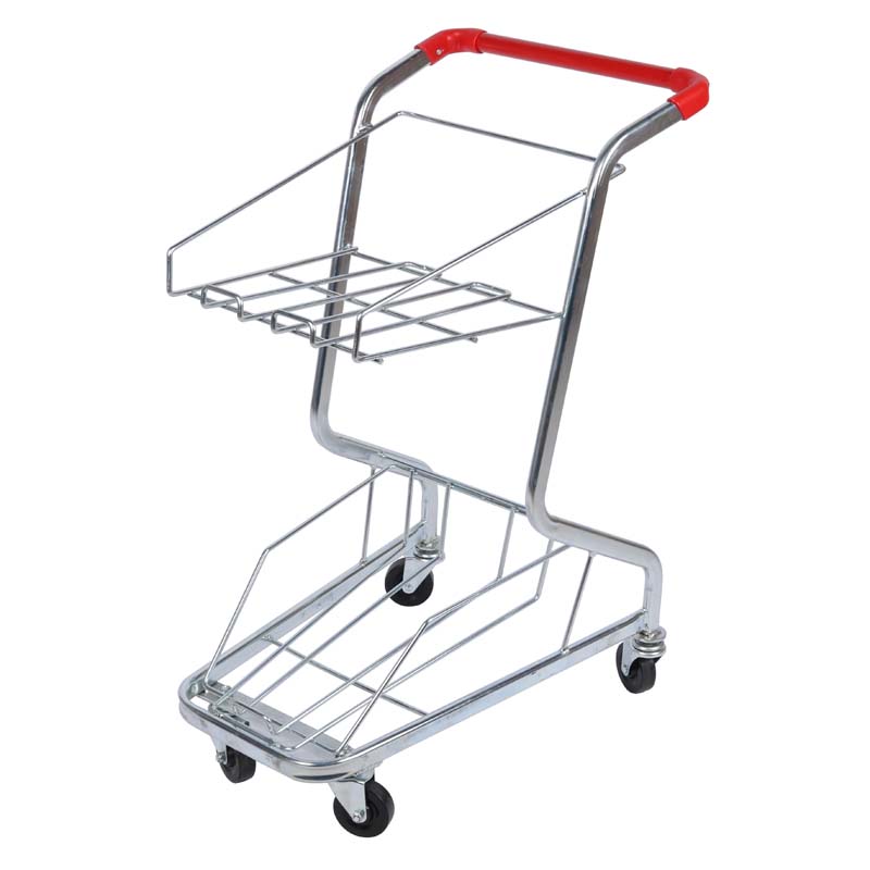 Liyu supermarket shopping cart galvanized double-layer basket KTV wine metal adult trolley photography props direct sales