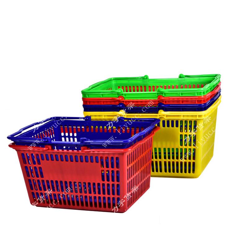 Liyu supermarket shopping basket mall adult trolley type plastic basket with wheels KTV hand basket large Shanghai direct sales