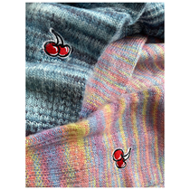 Where there is rainbow you tell me ~ rainbow embroidered cherry sweater ~ 55% wool