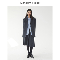 RandomPiece2021 spring double twill wool worsted asymmetric alternative skirt women