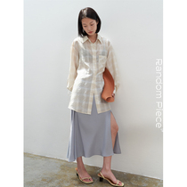 RandomPiece twill glossy glossy fish tail wave split skirt skirt skirt long rest