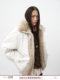 Randompiece24 New Product Eco-Friendly Fur Patchwork down Parka with Ruffled Hem Design