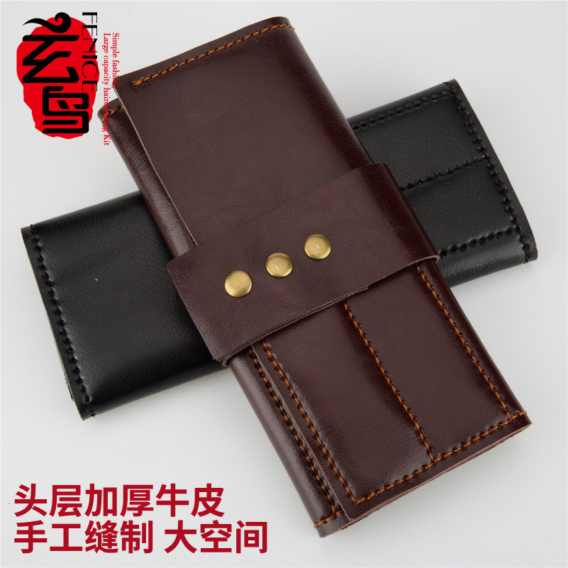 Black bird professional hairdressing pockets hair stylist special handmade tool bag scissors comb bag thickening