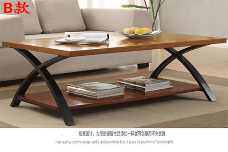 Tủ tivi hiện đại đơn giản Bàn trà gỗ rắn hai lớp Nội thất đơn giản Văn phòng Phòng khách kiểu Mỹ Bàn cà phê - Đồ gỗ ngoài trời ghế bar ngoài trời