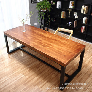 Sắt nghệ thuật sáng tạo bàn ghế kết hợp máy tính bàn Mỹ công nghiệp gió retro đồ nội thất văn phòng - Đồ gỗ ngoài trời bàn xếp du lịch