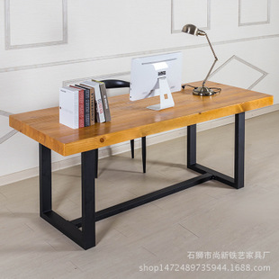 Sắt nghệ thuật sáng tạo bàn ghế kết hợp máy tính bàn Mỹ công nghiệp gió retro đồ nội thất văn phòng - Đồ gỗ ngoài trời bàn xếp du lịch