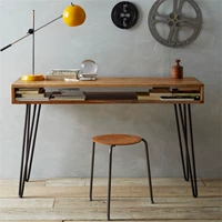 Nội thất hiện đại đơn giản với bàn lưu trữ laptop Bàn làm việc bằng gỗ nguyên khối kết hợp bàn ngoài trời - Đồ gỗ ngoài trời bàn ghế cà phê ngoài trời