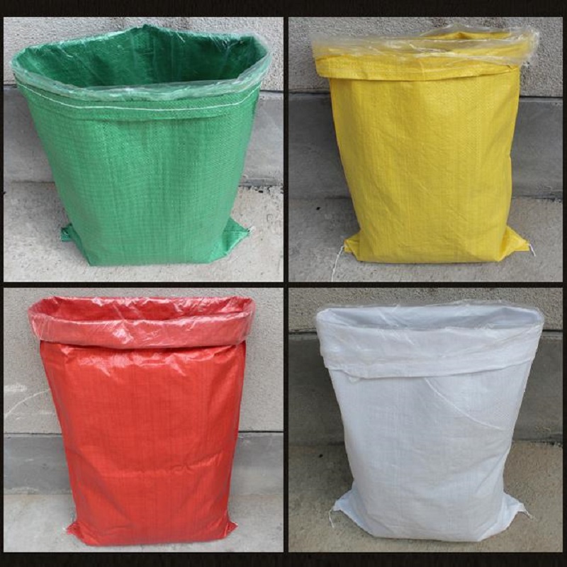 Double-layer waterproof woven bag with liner food moisture-proof snakeskin bag thickened inner film lined postal parcel bag green