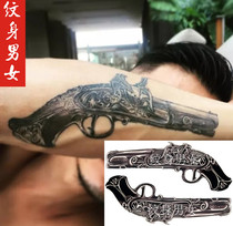 A 2 hand-painted Yu Wenle 6 uncle with the same pistol realistic tattoo stickers waterproof personality tattoos