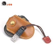 Small Round Elephant Head Layer Cow Leather U Pan Protective Sleeve Retro U Pan Cover Containing Bag Lucky Coin Bag