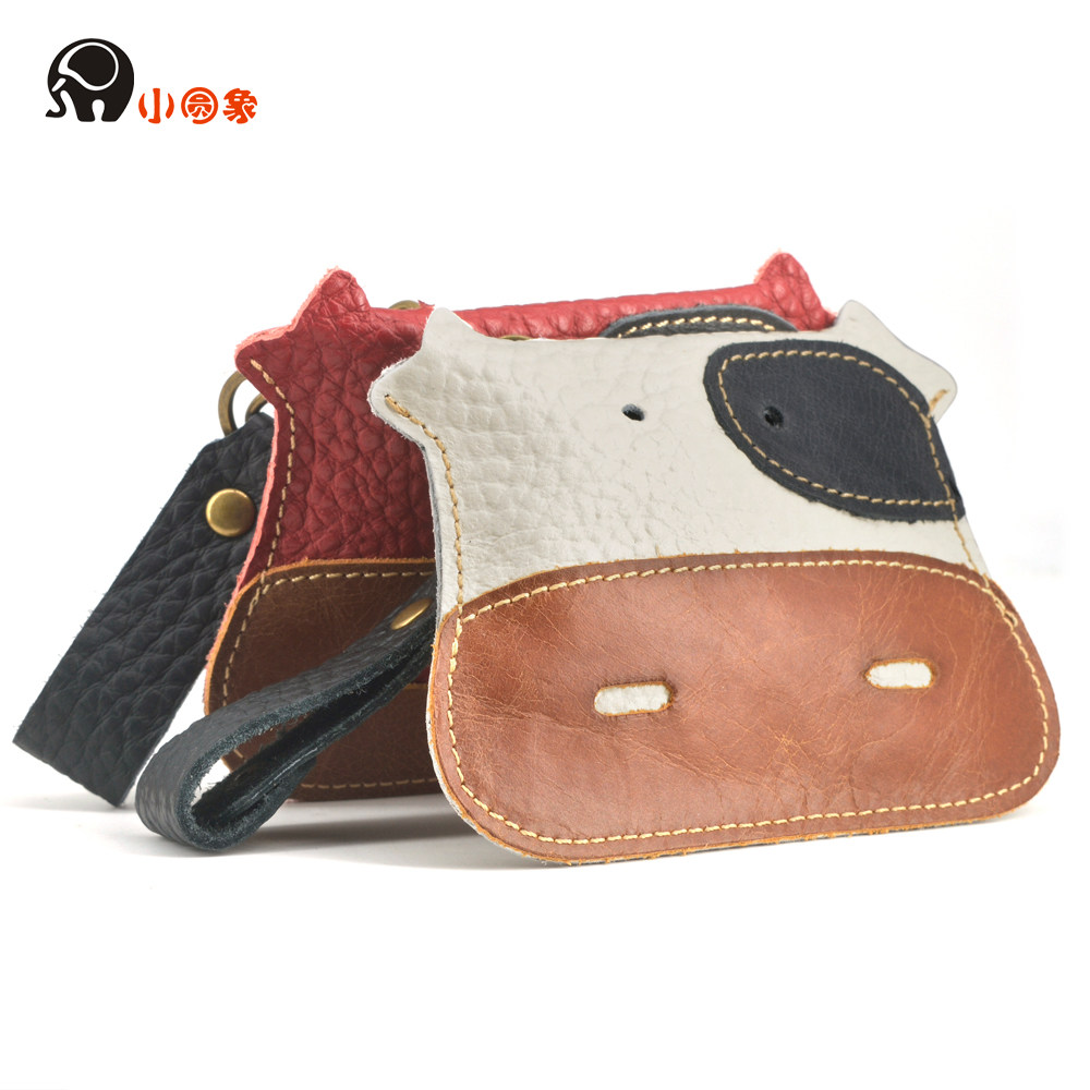 Small round elephant multifunctional leather cartoon wallet wallet key bag women's wallet bus card coin purse coin bag