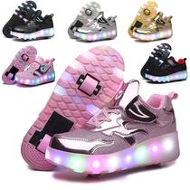 Heelys shoes for boys and girls student version single and double wheel luminous Internet celebrity shoes for children and adults roller skates invisible skates