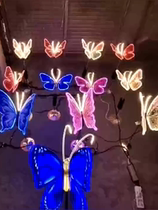 80cm Dynamic Butterfly Light Wedding Scene Stage Placement Wedding showcase Prop Windows Decorate Hotel Mall Swing