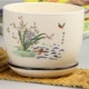 Bình gốm cực lớn Bình sứ màu trắng lọ có khay Jingdezhen kích cỡ đa dạng trong chậu - Vase / Bồn hoa & Kệ