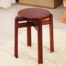 Red solid wood stool bench antique round stool stool small stool changing shoe stool adult household fashion simple classical