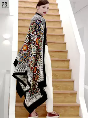 Runsilk Nepal National style scarf oversized shawl dual-use female wool cloak Spring and autumn summer thin Lijiang tourism