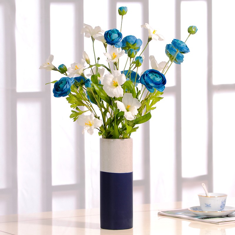 Blues rich Guido Bamboo Ceramic Vase Decoration Pendulum minimalist modern European-style Living room Desktop TV cabinet placed flowers