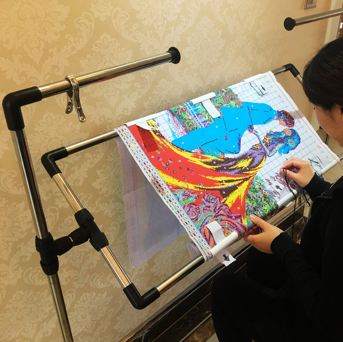 Cross stitch rack home fixer large adjustable new style embroidery rack auxiliary embroidery tool bed 2022 home