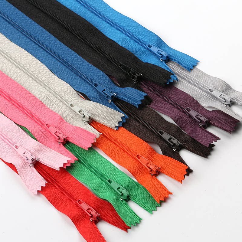 Clothes pants men's trousers placket nylon closed tail zipper pocket bag non-slip closed zipper short skirt 20cm