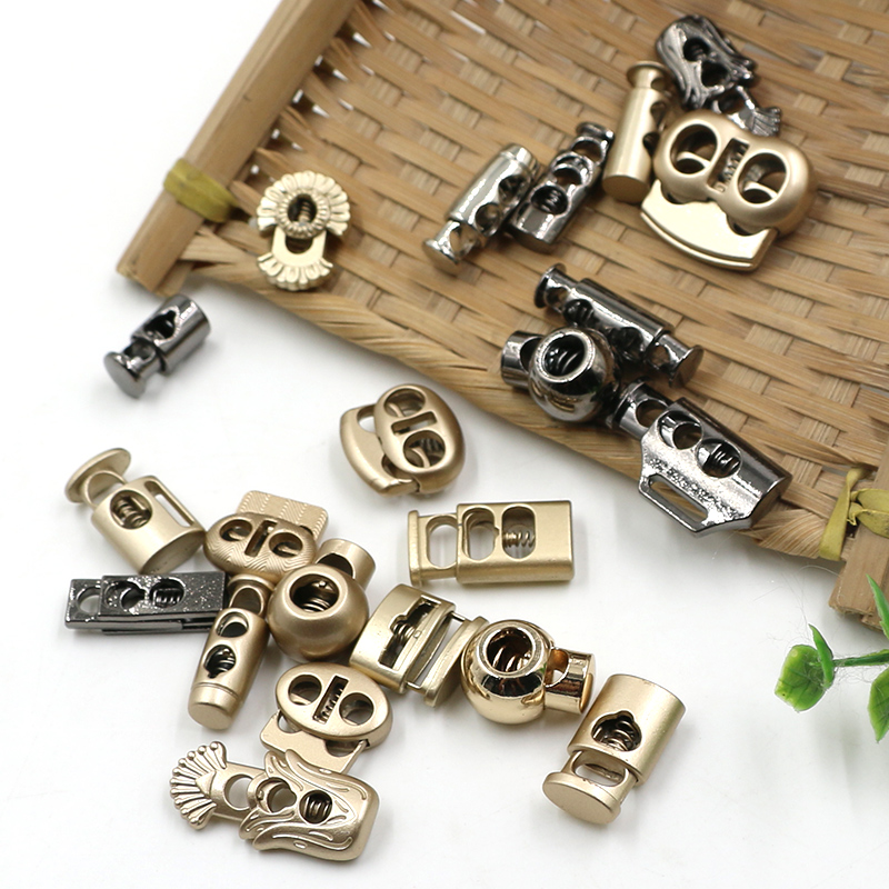 Lock rope buckle metal drawstring accessories hat card rope buckle head drawstring spring buckle stop rope buckle rope shrinkage adjustment buckle