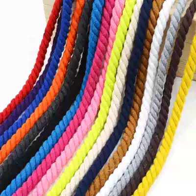 Three-strand coarse cotton rope color twist cotton rope belt rope weaving decorative rope rope binding rope handmade diy decoration