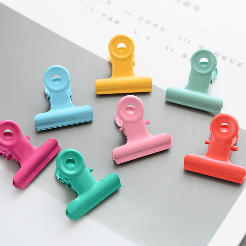 Small fresh in color ticket folder Retro metal clamp simple long tail clamp for test papers collect ticket
