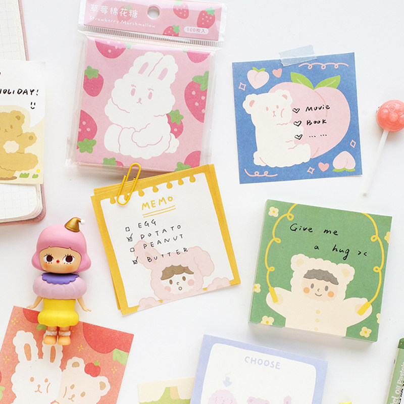 Korean Stationery Cute Cartoon Convenience Stick To This Creative Hand Ledger Collage Material Paper Ripping No Sticky Handbooks Convenience Patch