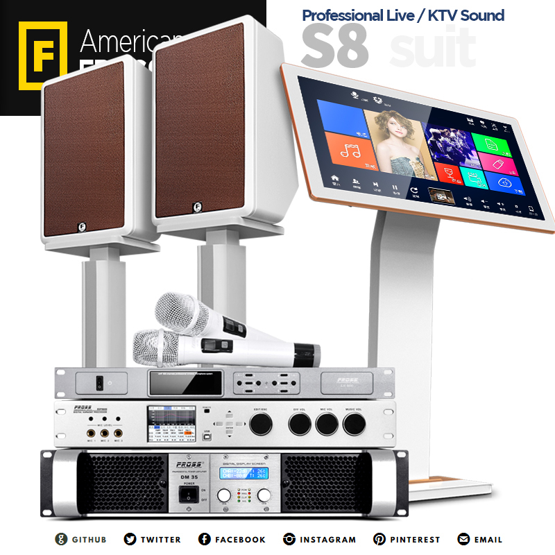 Frost S8 KTV audio set Home theater KTV audio speaker set Wall-mounted speaker HIFI