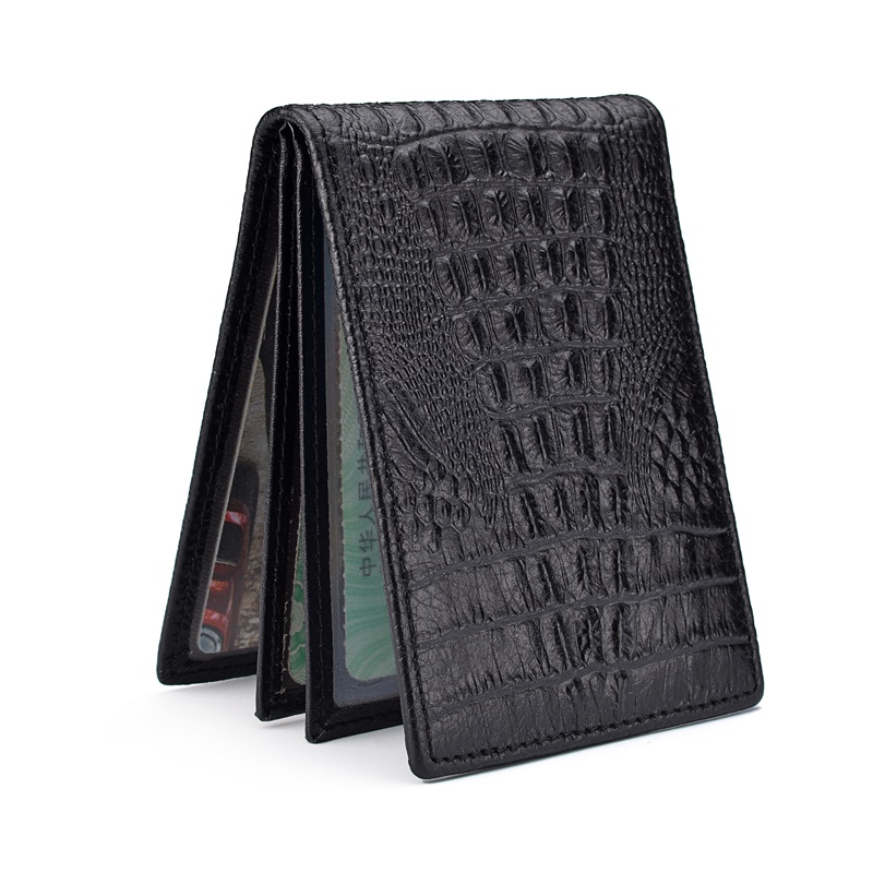 Real leather driver's license leather jacket male line driver's license sleeve multifunction document card bag small crocodile print driver's license clip this female