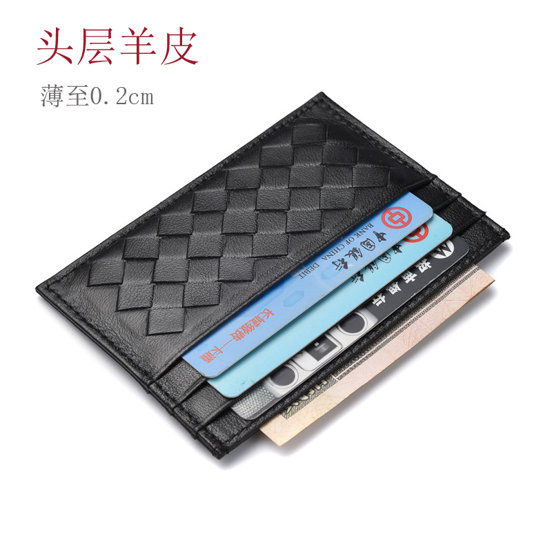 Goat Leather Small Card Bag Men Multiple Screens Credit Card Cover Cards Bag minimalist Mini female name Clips Genuine Leather clips