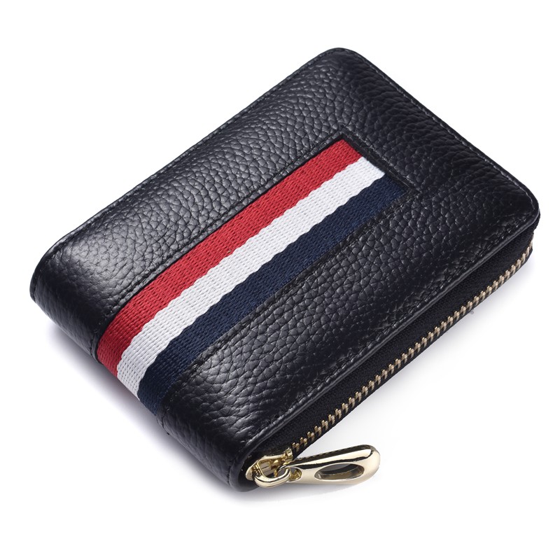Fashion - Leather Pi - Card Pack Multi - functional Men's Credit Card Little Card Pack Mini - Women ID Clip