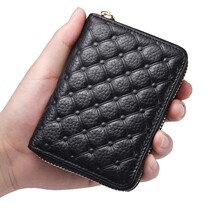 Fashion cowhide mens card bag leather credit card set zipper card holder female multi card small card package card bag