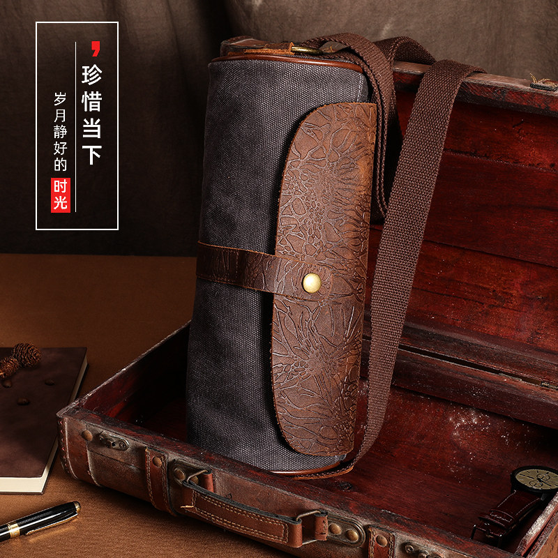 Single Shoulder Diagonal Satchel Wave Card Postman Bungee Bungee Bungee Bungee Bag Trendy Bucket Bag Han Edition Casual Men's Bag Personality