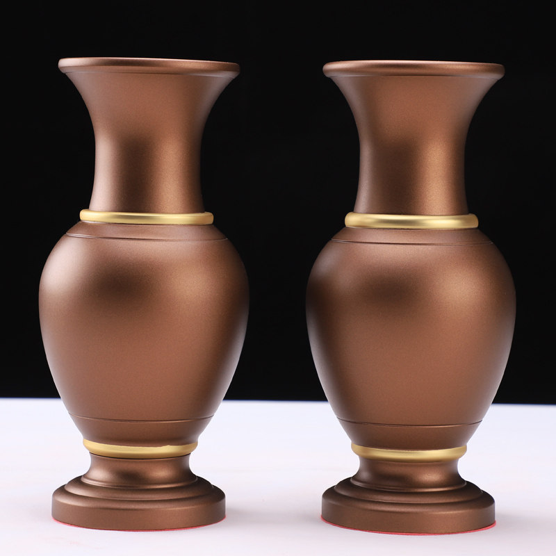 Taiwan pure copper for Buddha vase A pair of home Guanyin vase Buddha Former size Number for vases Divine Terrace Flowers Bottle