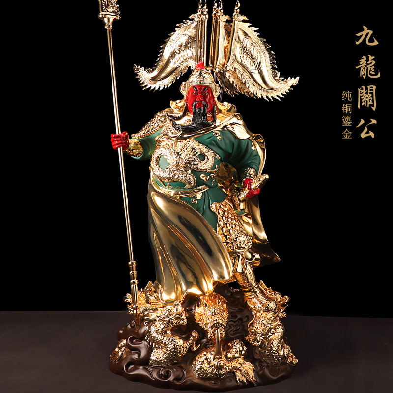 Taiwan's pure copper Kowloon Kuan Kung statue dedicated to the statue of Wu San Kwan Two Lord of the Divine Mercy of the Divine Mercy.