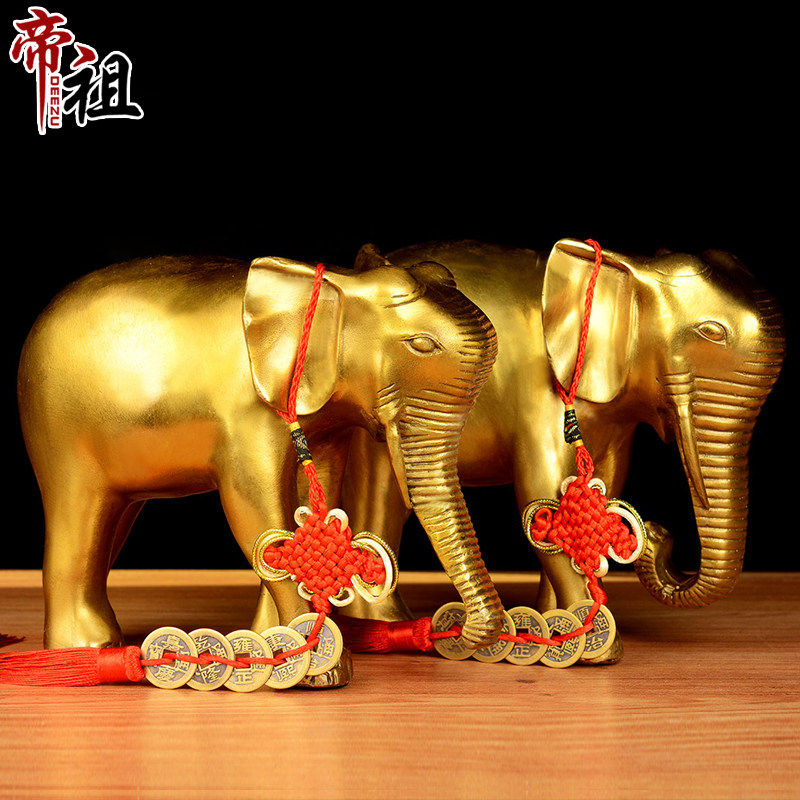 Copper elephant decoration Copper elephant Absorbent elephant Shop living room opening gift gift