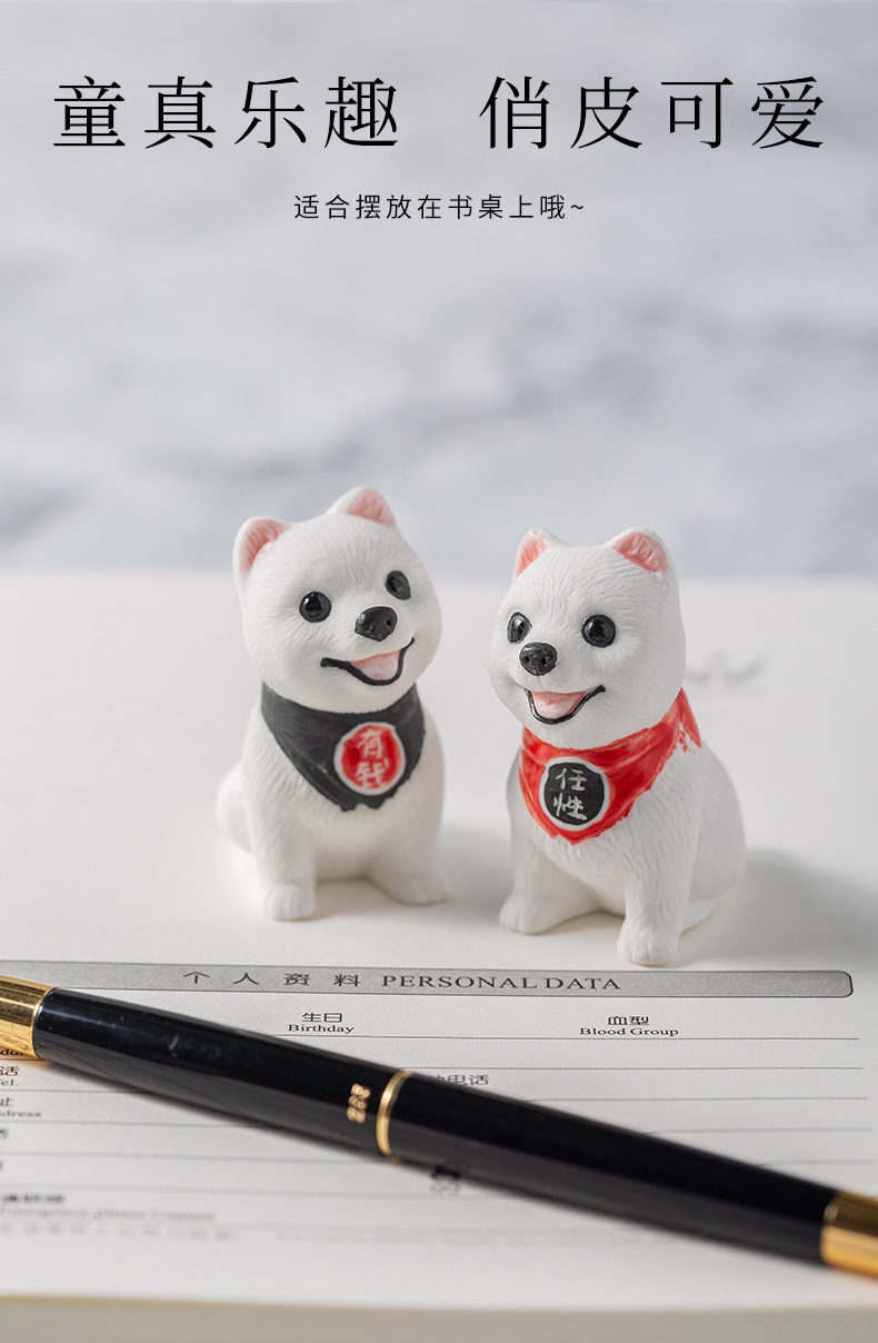 Handsome dog ceramic small place of creative of high - grade adornment express doll, Japanese auto car the car