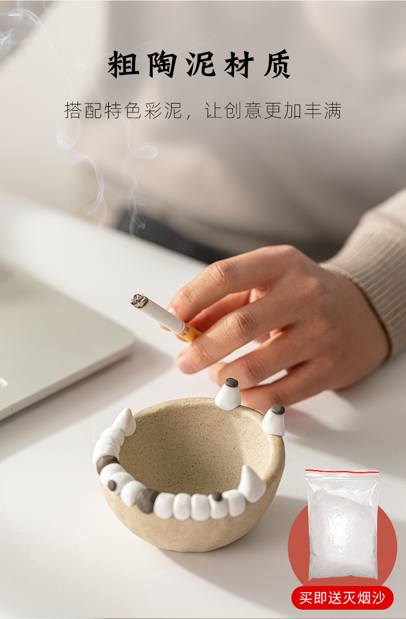 Big expressions using ashtray ceramic creative move trend, lovely office man practical husband surprise birthday present