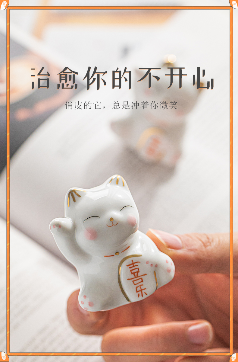 Plutus cat ceramic small place, a strange living room, the desktop car on - board, cake decoration accessories female group gift