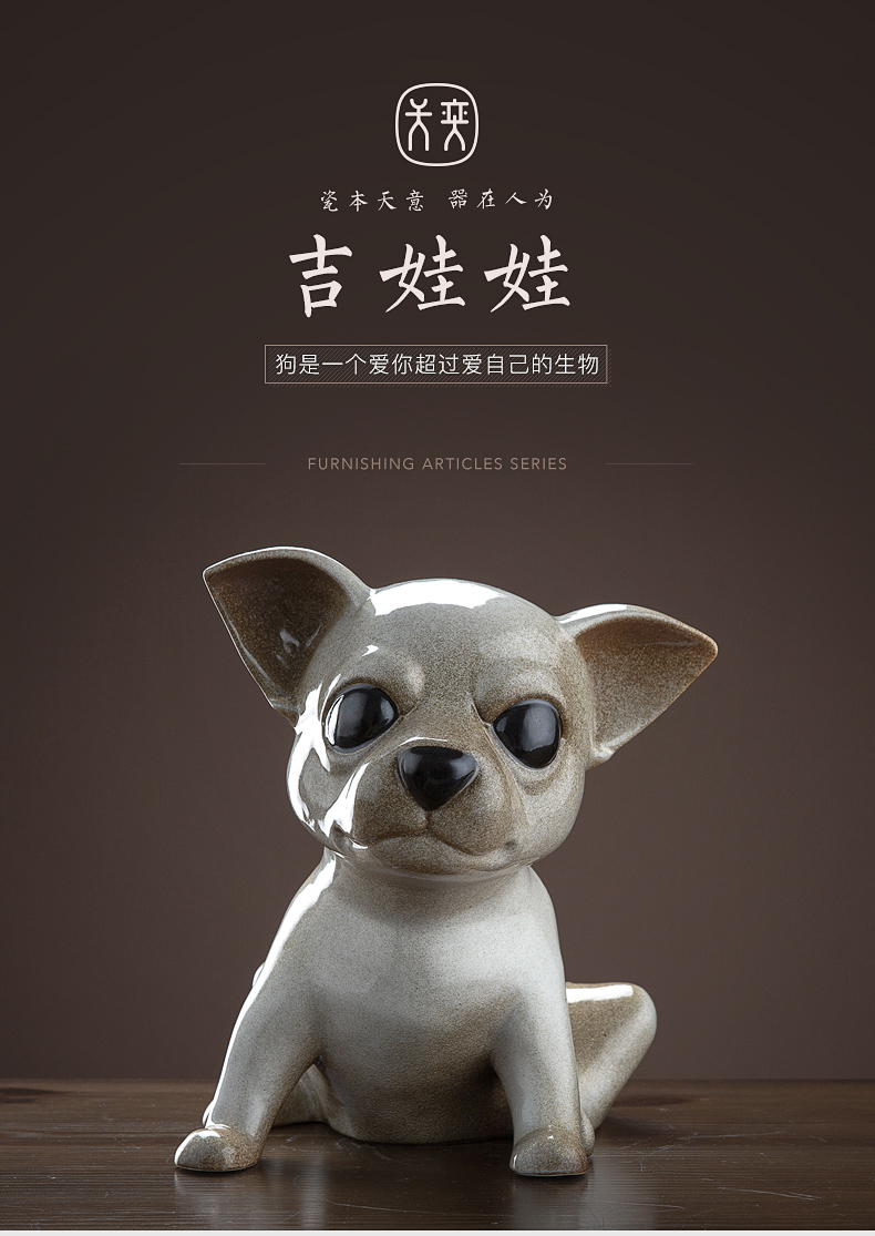 The chihuahua Wilson of jingdezhen day furnishing articles home sitting room indoor soft adornment ceramics handicraft express it in dog