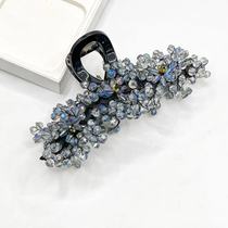 Korean style grabber womens luxury babys breath purple blue large hairpin back of head clip pure handmade hair accessories