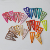 Korea Frosted Candy Color Triangular Large Hair Clip Headwear Childrens Rubber Paint Side Clip Broken Hair Clip