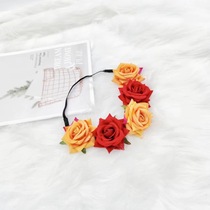Wool rose hairband braid elastic elastic headband headwear daily travel photo props