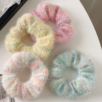 Autumn and winter new sweet mohair knitted hair band gradient ice cream headband large intestine circle hair band girl hair accessories