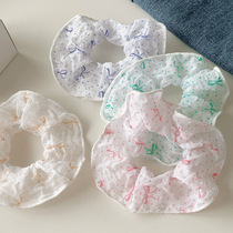 New hair accessories spring and summer small fresh large intestine hair band printed fabric circle ponytail circle hair headband temperament headwear