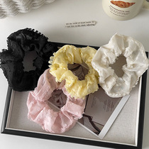 Korean style mesh lace large intestine hair ring temperament and sweet hair accessories fashionable and fresh headband ball hair ring