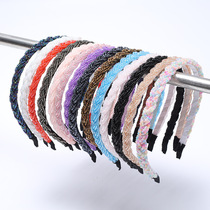Beaded twisted braided hairband rice beads beaded hairpin handmade beaded hair accessories headband headband for women