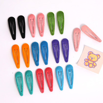 Autumn and winter simple candy-colored fashionable hair clips with temperament bangs clip hair accessories headdress water drop flocking clips in bulk