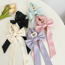 Extra large bow tie clip solid color back of the head top clip shark clip temperament high-end hairpin headdress hairpin E294